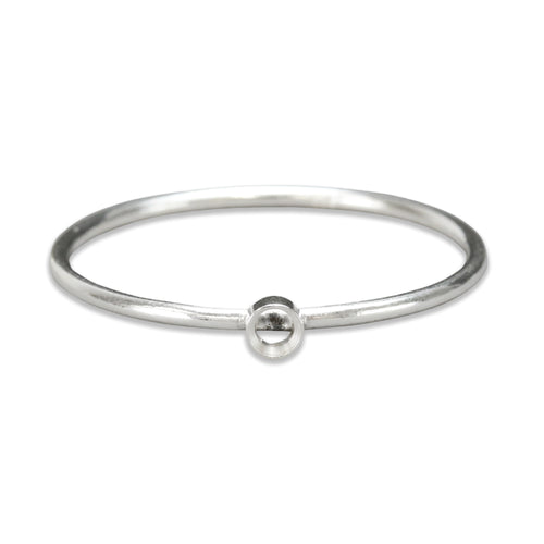 Sterling Silver 2mm Bezel Stacking Ring, SIZE 7