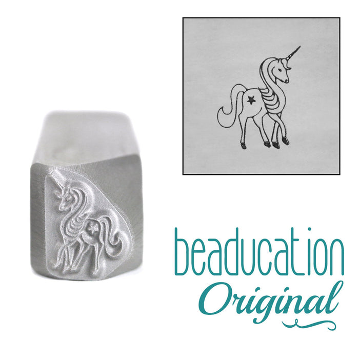 Unicorn Facing Right Metal Design Stamp, 11mm - Beaducation Original