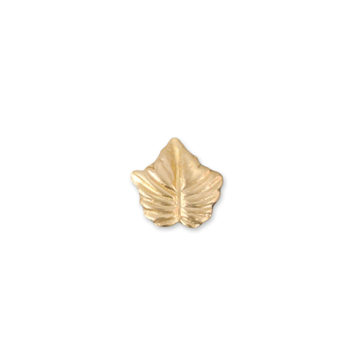 Gold Filled Ivy Leaf Solderable Accent, 6mm (.24") x 5.8mm (.23"), 26 Gauge - Pack of 5