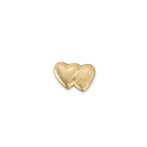 Charms & Solderable Accents Gold Filled Double Heart Solderable Accent, 6mm (.24") x 4.3mm (.17"), 26g - Pack of 5