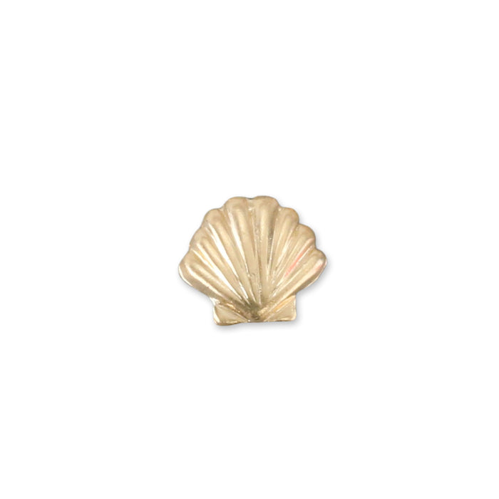 Gold Filled Seashell Solderable Accent, 6.5mm (.26") x 5.8mm (.23"), 26 Gauge - Pack of 5