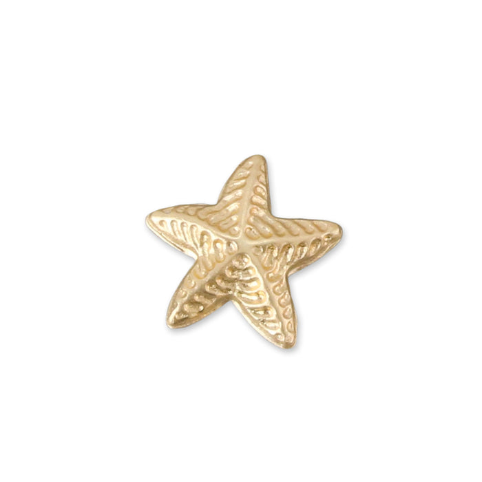 Gold Filled Puffy Starfish Solderable Accent, 8.9mm (.35") x 8.5mm (.33"), 26 Gauge - Pack of 5