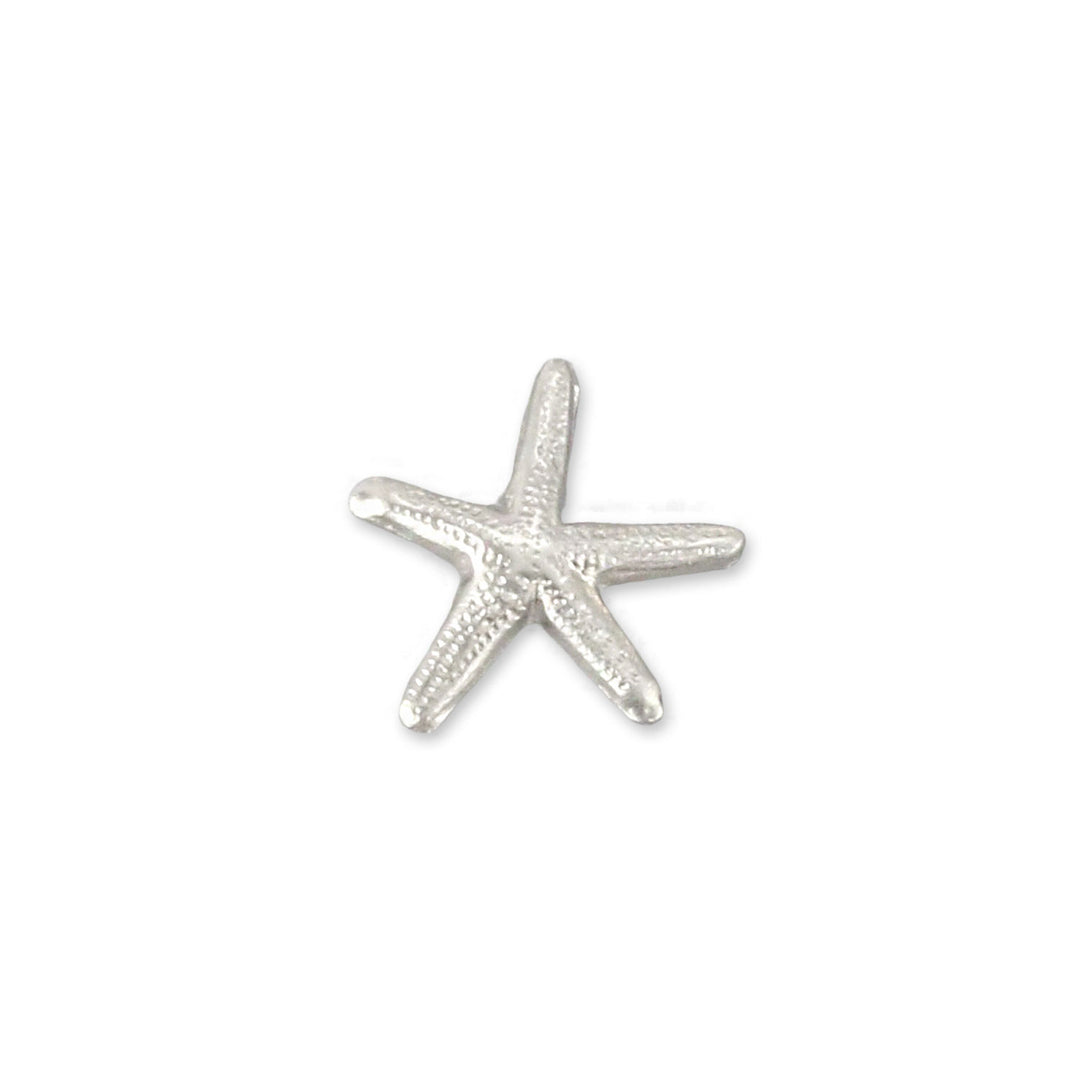 Charms & Solderable Accents Sterling Silver Starfish Solderable Accent, 7.8mm (.31") x 7.5mm (.3"), 26g - Pack of 5