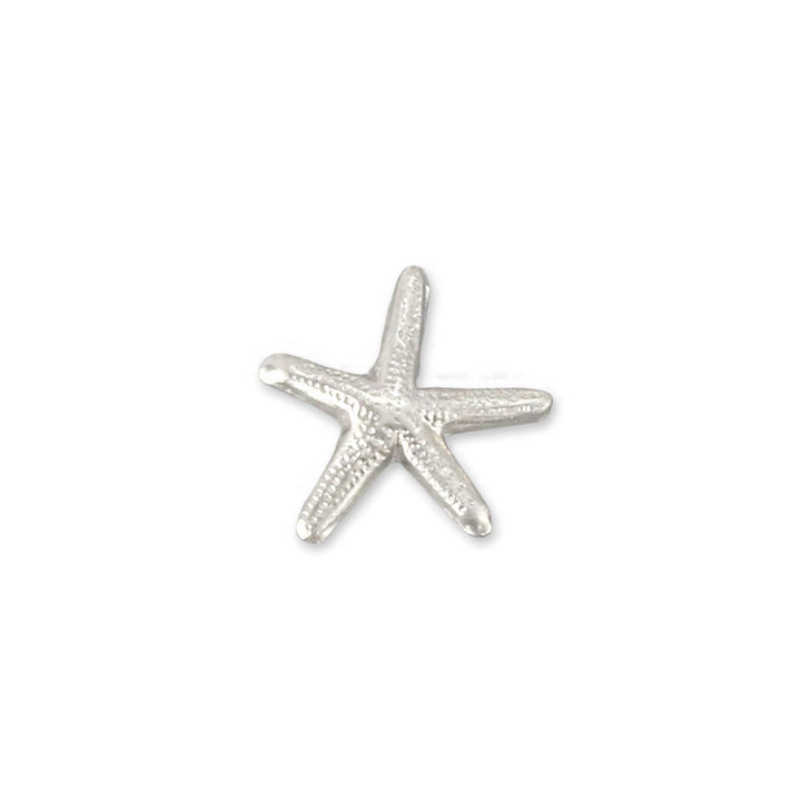 Charms &amp; Solderable Accents Sterling Silver Starfish Solderable Accent, 7.8mm (.31") x 7.5mm (.3"), 26g - Pack of 5