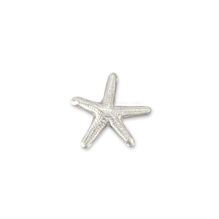 Sterling Silver Starfish Solderable Accent, 7.8mm (.31") x 7.5mm (.3"), 26 Gauge - Pack of 5