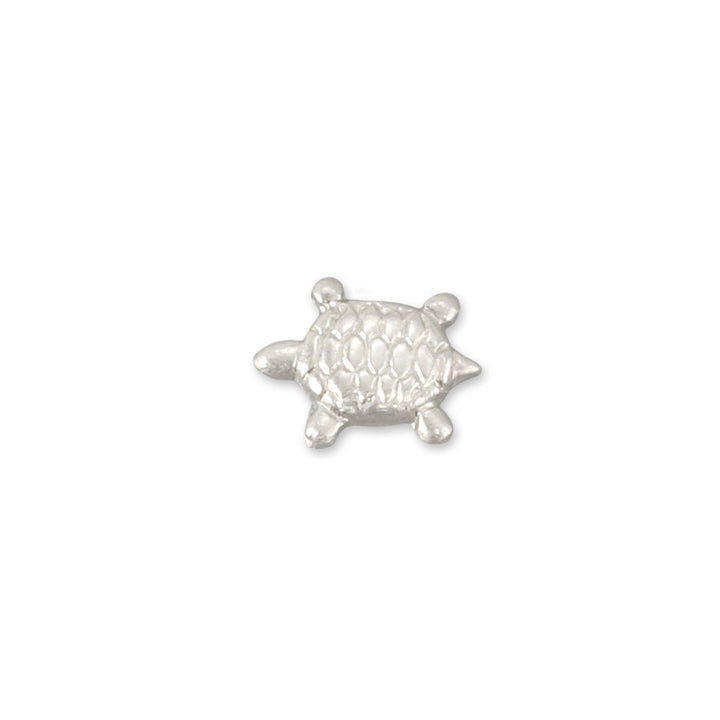Charms &amp; Solderable Accents Sterling Silver Sea Turtle Solderable Accent, 6.8mm (.27") x 5.4mm (.21"), 26 Gauge - Pack of 5