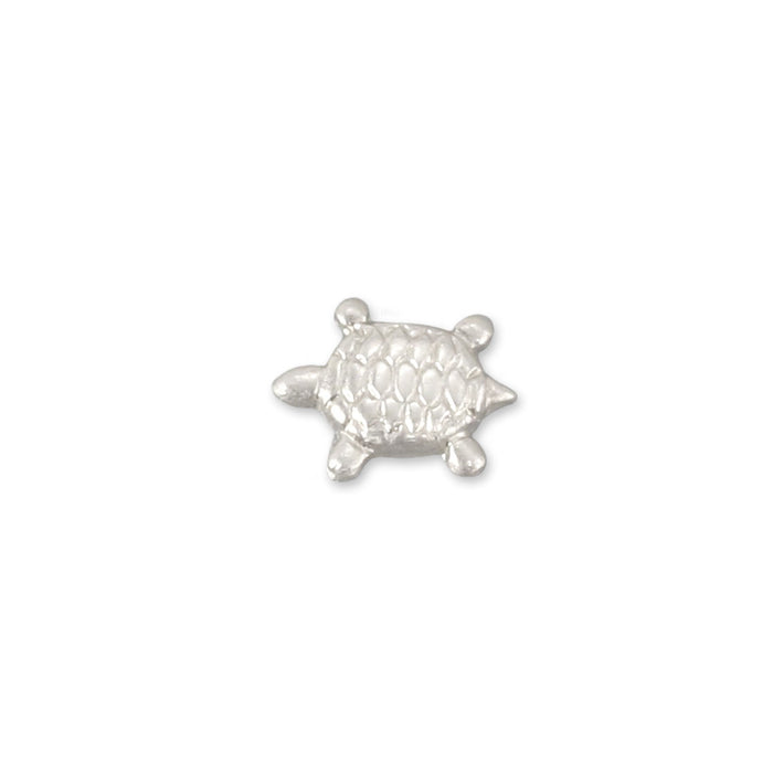 Sterling Silver Sea Turtle Solderable Accent, 6.8mm (.27") x 5.4mm (.21"), 26 Gauge - Pack of 5