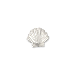 Charms & Solderable Accents Sterling Silver Seashell Solderable Accent, 6.5mm (.26") x 5.8mm (.23"), 26 Gauge - Pack of 5