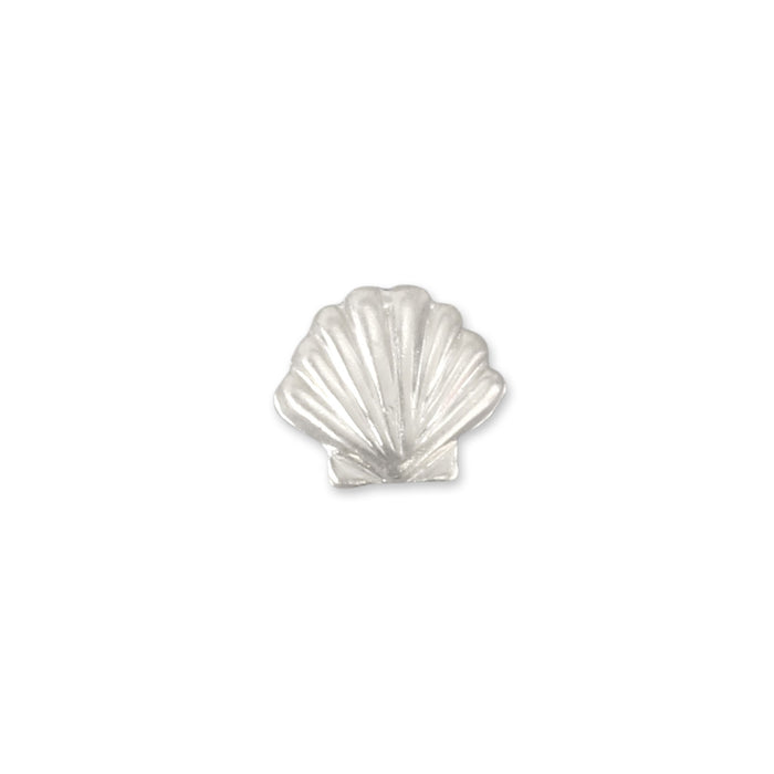 Sterling Silver Seashell Solderable Accent, 6.5mm (.26") x 5.8mm (.23"), 26 Gauge - Pack of 5