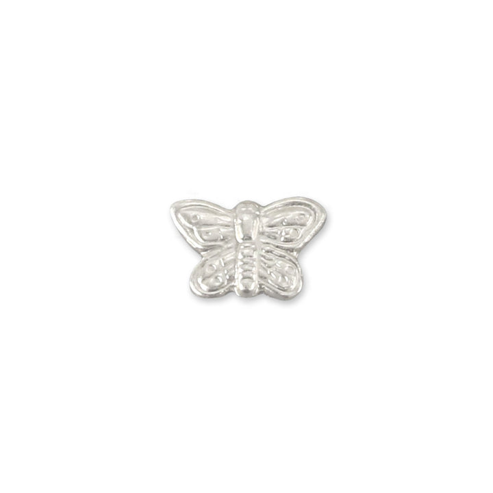 Charms &amp; Solderable Accents Sterling Silver Butterfly Solderable Accent, 6.8mm (.27") x 4.5mm (.18"), 26g - Pack of 5