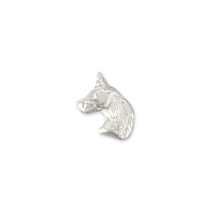 Charms & Solderable Accents Sterling Silver Unicorn Head Solderable Accent, 6.5mm (.26") x 5.5mm (.22"), 26g - Pack of 5
