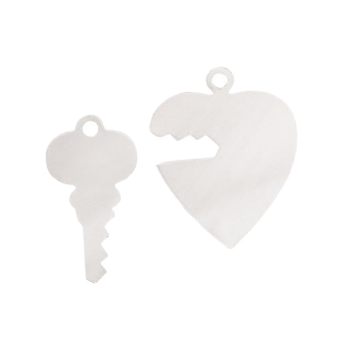 Aluminum Heart and Key, 18 Gauge