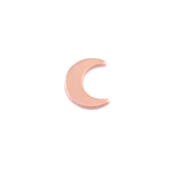 Copper Plain Crescent Moon Solderable Accent, 6mm (.24") x 5mm (.19"), 24 Gauge - Pack of 5