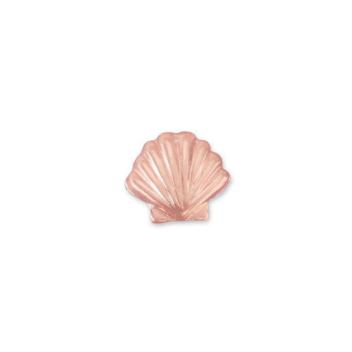 Charms & Solderable Accents Copper Seashell Solderable Accent, 6.5mm (.26") x 5.8mm (.23"), 24g - Pack of 5