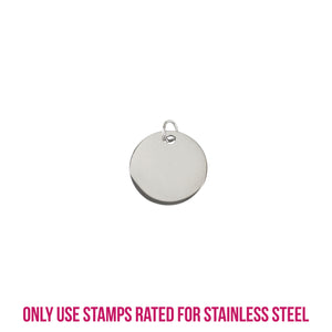 Metal Stamping Blanks Stainless Steel Round, Disc, Circle with Hole, 13mm (.51"), 18g, Pack of 5