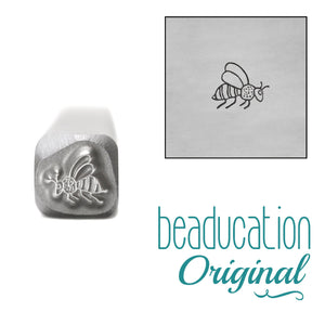 Bee Flying Right Metal Design Stamp, 4.5mm - Beaducation Original
