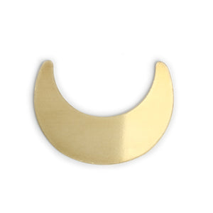 Metal Stamping Blanks Brass Crescent Moon Blank, 33.5mm (1.32") x 24.8mm (.98"), 24g, Pack of 5