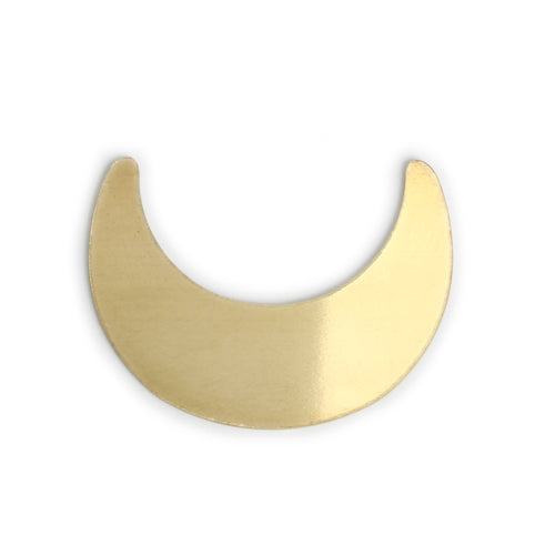 Metal Stamping Blanks Brass Crescent Moon Blank, 33.5mm (1.32") x 24.8mm (.98"), 24g, Pack of 5
