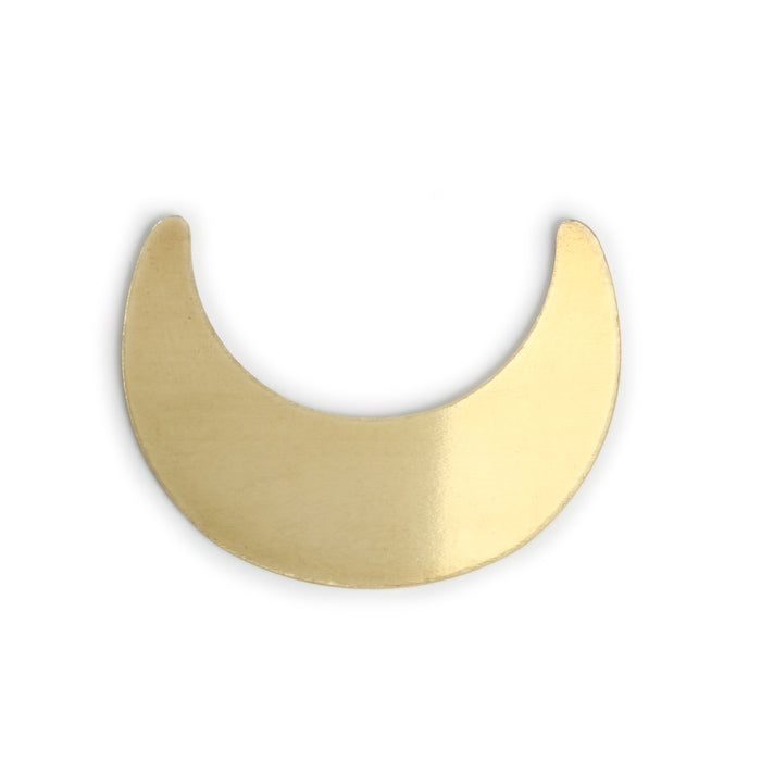 Brass Crescent Moon Blank, 33.5mm (1.32") x 24.8mm (.98"), 24 Gauge, Pack of 5