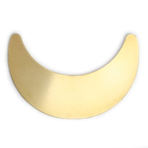 Metal Stamping Blanks Brass Crescent Moon Blank, 49mm (1.93") x 32mm (1.26"), 24g, Pack of 5