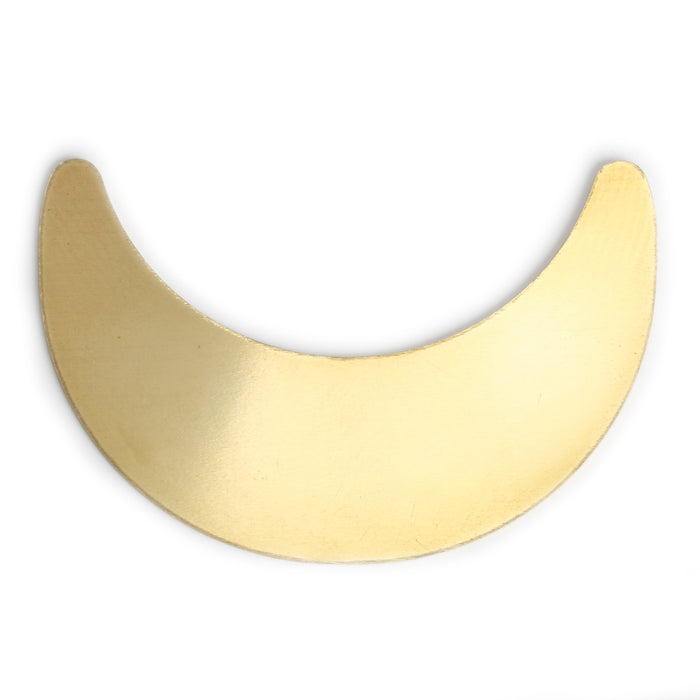 Brass Crescent Moon Blank, 49mm (1.93") x 32mm (1.26"), 24 Gauge, Pack of 5
