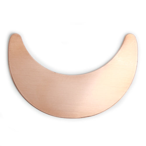 Metal Stamping Blanks Copper Crescent Moon Blank, 49mm (1.93") x 32mm (1.26"), 24 Gauge, Pack of 5