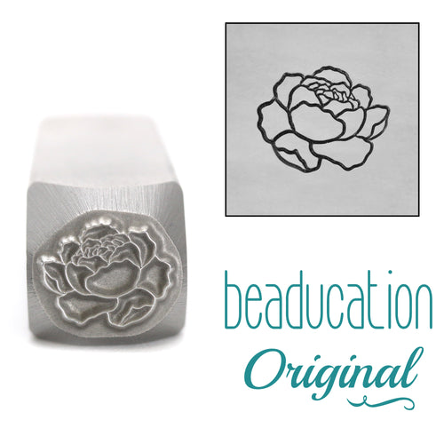 Peony Flower Metal Design Stamp, 10mm - Beaducation Original