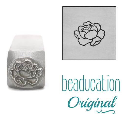 Peony Flower Metal Design Stamp, 8mm - Beaducation Original