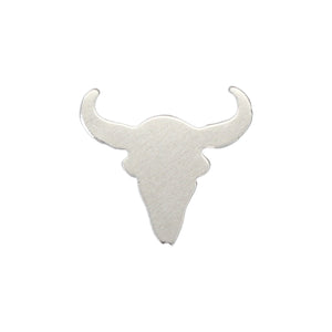 Aluminum Buffalo Bison Skull, 32.3mm (1.27") x 29.75mm (1.17"), 18 Gauge