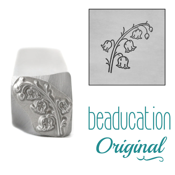 Lily of the Valley Metal Design Stamp, May Birth Month Flower, 11.2mm - Beaducation Original