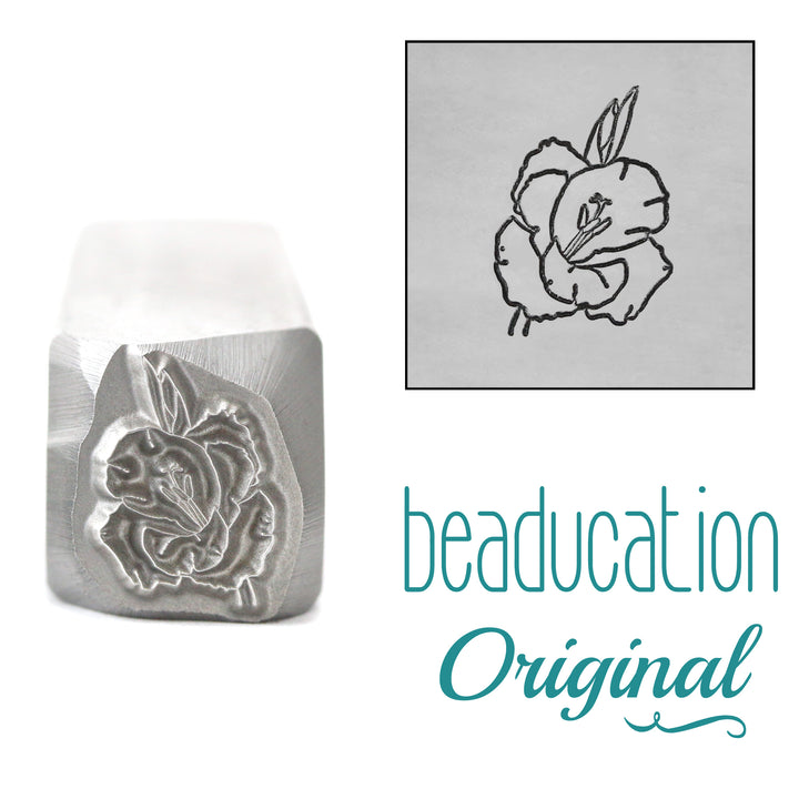 Gladiolus Metal Design Stamp, August Birth Month Flower, 11.2mm - Beaducation Original