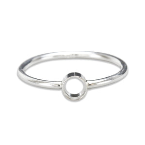 Sterling Silver 4mm Bezel Stacking Ring, SIZE 8