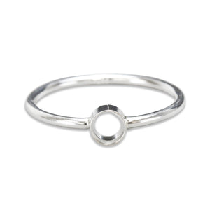 Sterling Silver 4mm Bezel Stacking Ring, SIZE 6