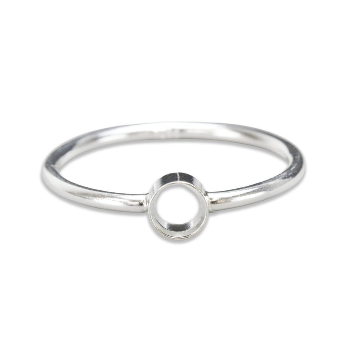 Sterling Silver 4mm Bezel Stacking Ring, SIZE 7