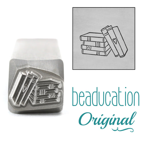 Stack of Books Metal Design Stamp, 11mm - Beaducation Original