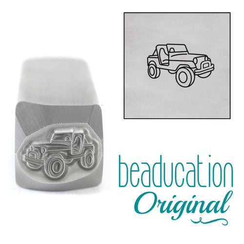 Metal Stamping Tools Classic 4x4 Vintage SUV Off Road Vehicle Driving Right Metal Design Stamp, 10mm - Beaducation Original 
