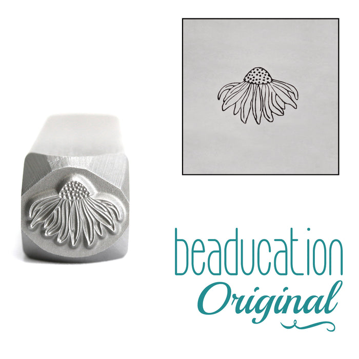 Echinacea Flower Metal Design Stamp, 7mm - Beaducation Original