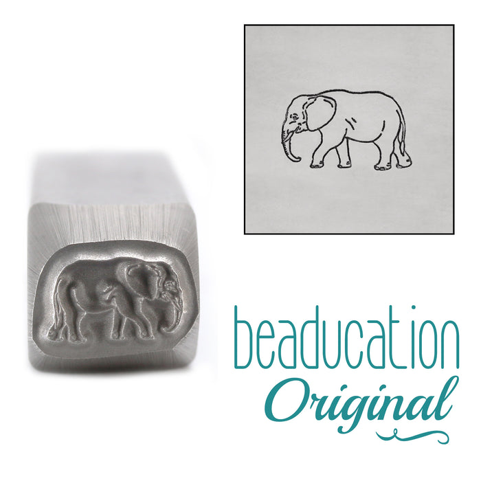 Mama (or Papa) Elephant Metal Design Stamp, 10mm - Beaducation Original