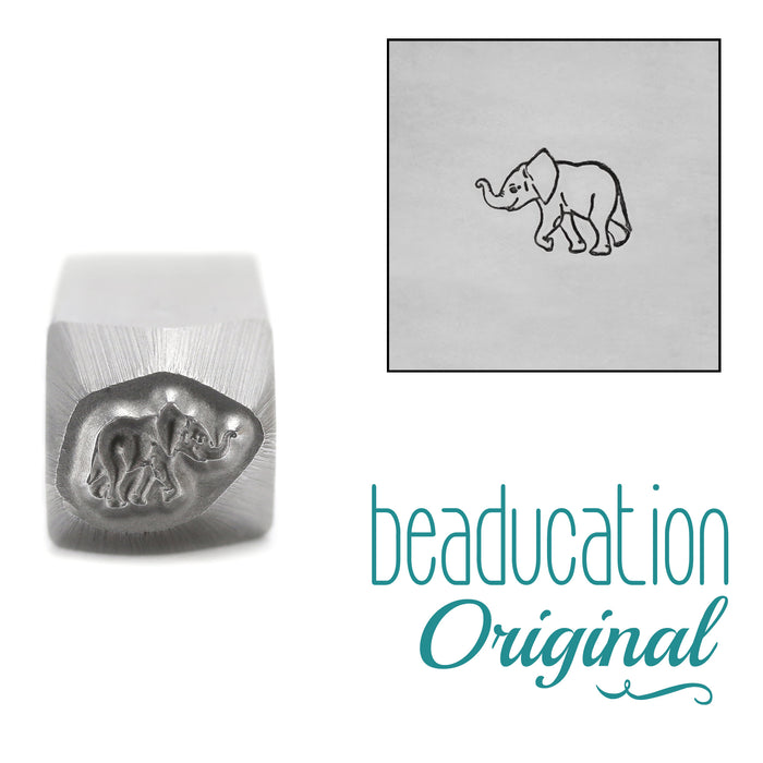 Baby Elephant Metal Design Stamp, 6.2mm - Beaducation Original