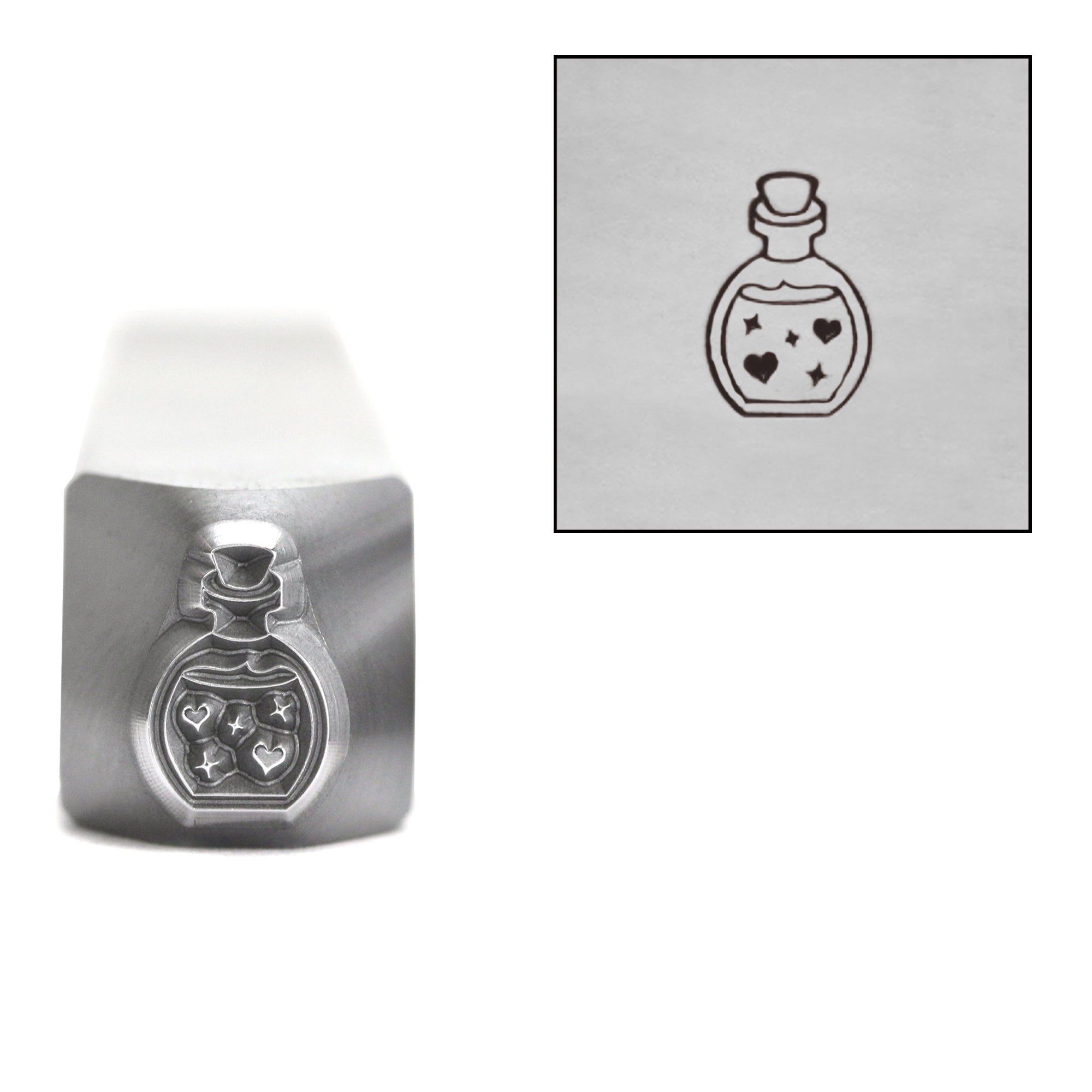 Love Potion Metal Design Stamp 7mm by Stamp Yours Beaducation