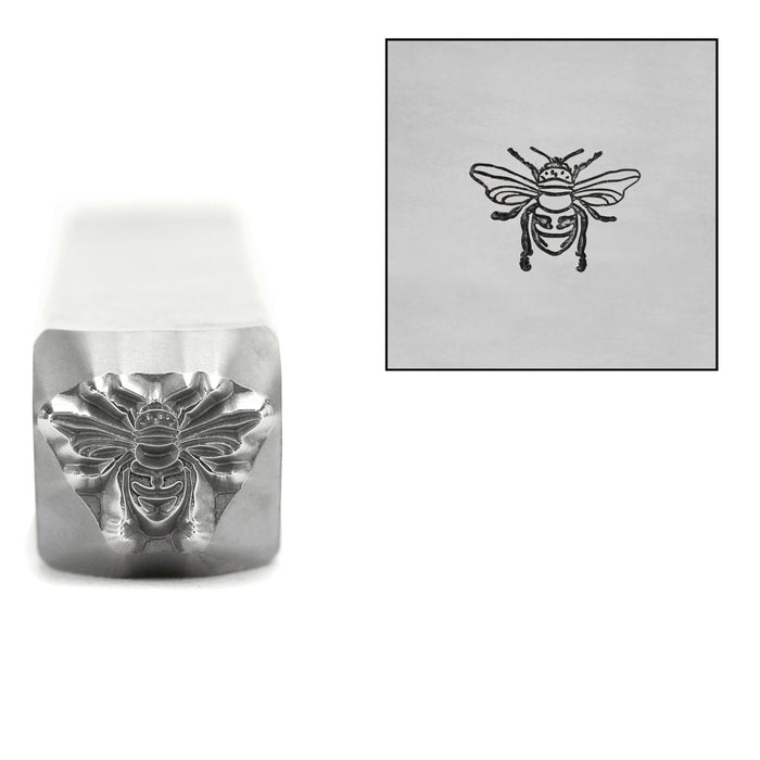 Bee Metal Design Stamp, 8.5mm, by Stamp Yours