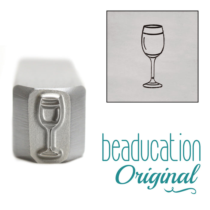 White Wine Glass Metal Design Stamp, 10.25mm - Beaducation Original
