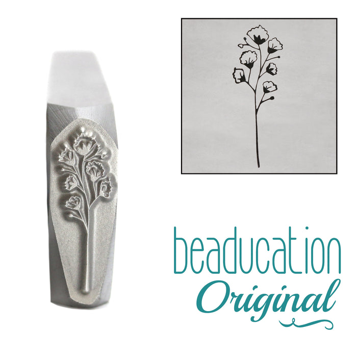 Baby's Breath 1 Flower Metal Design Stamp, 15mm - Beaducation Original