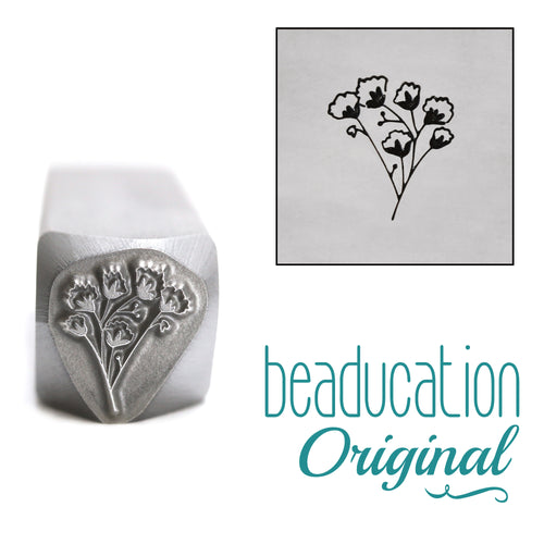 Metal Stamping Tools Baby's Breath 3 Flower Metal Design Stamp, 10mm - Beaducation Original