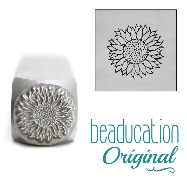 Metal Stamping Tools Sunflower Metal Design Stamp, 10mm - Beaducation Original