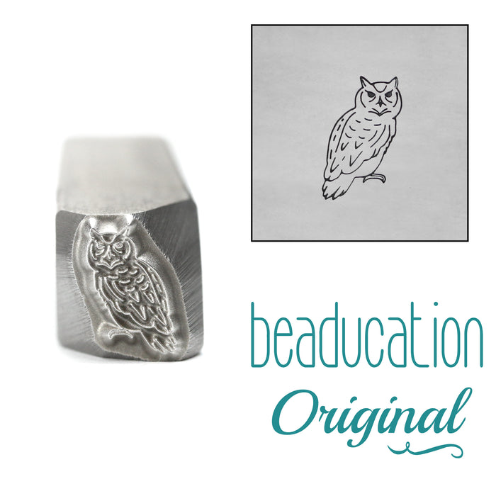 Owl Facing Right Metal Design Stamp, 8.3mm - Beaducation Original