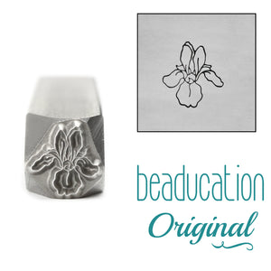 Iris Flower Metal Design Stamp, 8.3mm - Beaducation Original