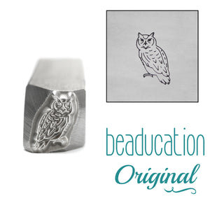 Owl Facing Left Metal Design Stamp, 8.3mm - Beaducation Original