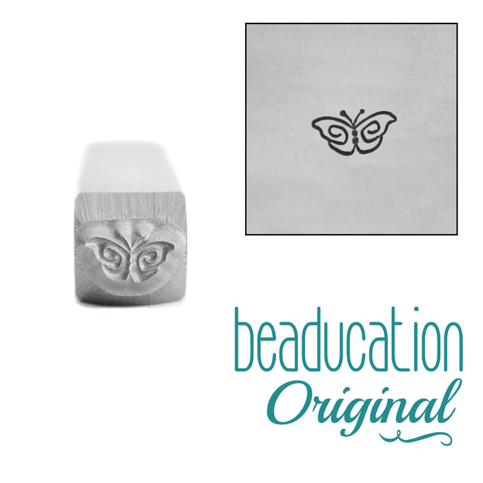 Whimsical Butterfly Metal Design Stamp, 5mm - Beaducation Original