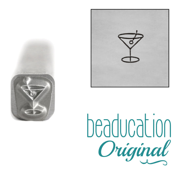 Martini Cocktail Metal Design Stamp, 4.5mm - Beaducation Original